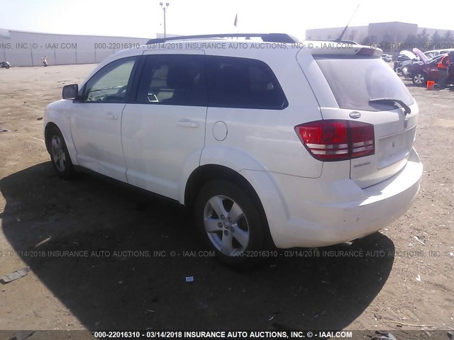 3D4PG5FV6AT228182 - 2010 DODGE JOURNEY SXT WHITE photo 3