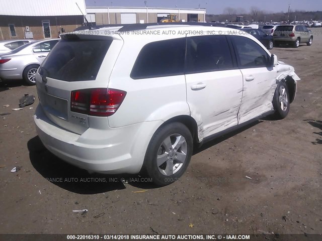 3D4PG5FV6AT228182 - 2010 DODGE JOURNEY SXT WHITE photo 4