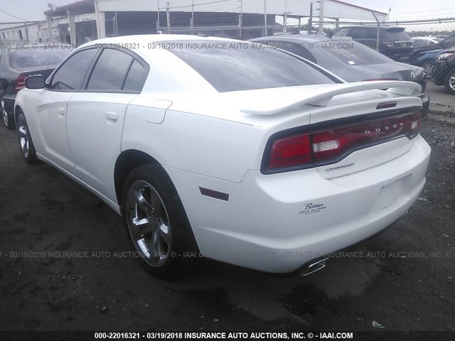 2B3CL3CG5BH591537 - 2011 DODGE CHARGER WHITE photo 3