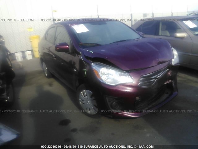 ML32F3FJ2HHF05582 - 2017 MITSUBISHI MIRAGE G4 ES Бордовый фото 1