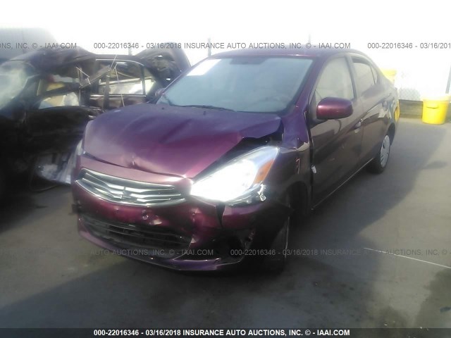 ML32F3FJ2HHF05582 - 2017 MITSUBISHI MIRAGE G4 ES Бордовый фото 2