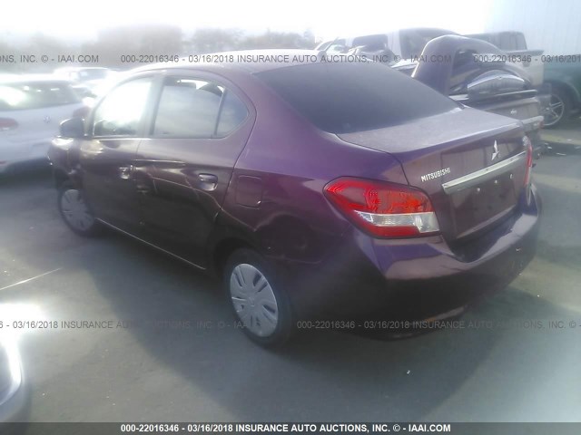 ML32F3FJ2HHF05582 - 2017 MITSUBISHI MIRAGE G4 ES Бордовый фото 3