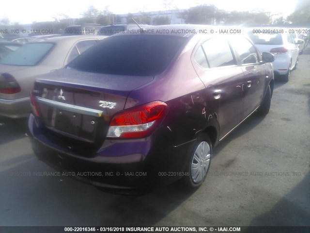 ML32F3FJ2HHF05582 - 2017 MITSUBISHI MIRAGE G4 ES Бордовый фото 4