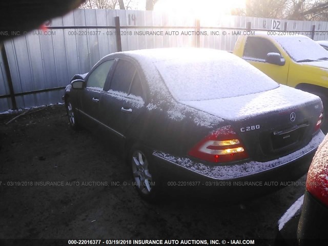 WDBRF54H37A936636 - 2007 MERCEDES-BENZ C 280 BLACK photo 3