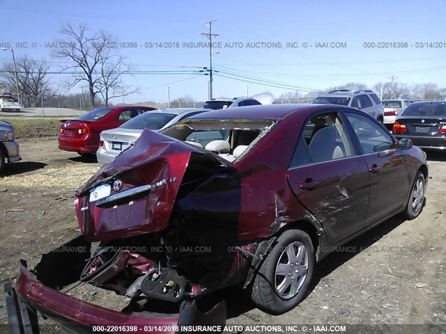 4T1BE32K66U106198 - 2006 TOYOTA CAMRY LE/XLE/SE MAROON photo 4