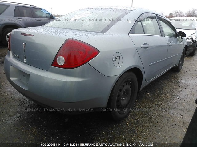 1G2ZF58B674195750 - 2007 PONTIAC G6 VALUE LEADER/BASE Light Blue photo 4