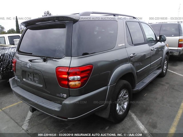 5TDZT38A63S137605 - 2003 TOYOTA SEQUOIA LIMITED GRAY photo 4