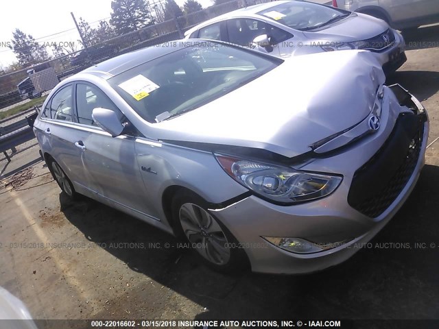 KMHEC4A4XEA104515 - 2014 HYUNDAI SONATA HYBRID SILVER photo 1