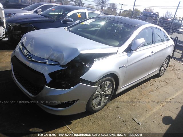 KMHEC4A4XEA104515 - 2014 HYUNDAI SONATA HYBRID SILVER photo 2