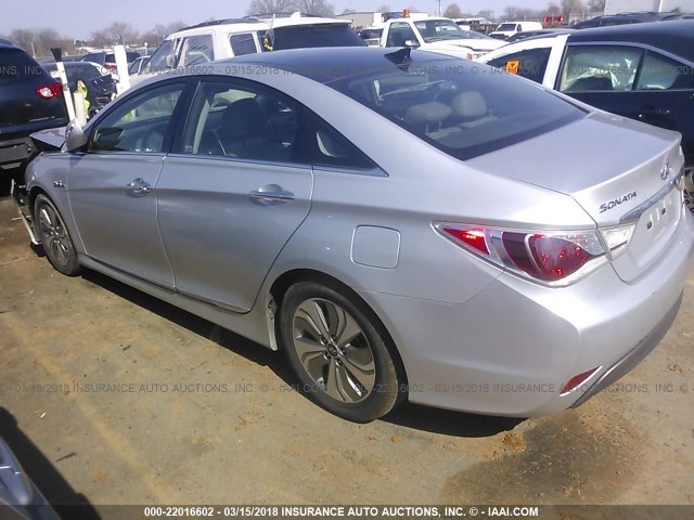 KMHEC4A4XEA104515 - 2014 HYUNDAI SONATA HYBRID SILVER photo 3