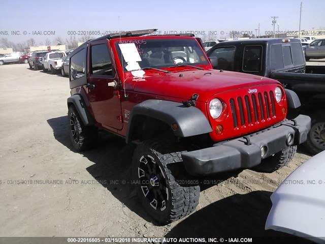 1J4FA24179L770482 - 2009 JEEP WRANGLER X RED photo 1