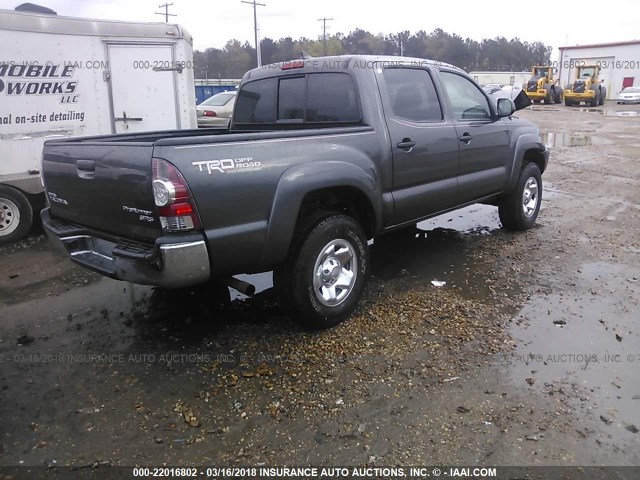 5TFJX4GN6EX027548 - 2014 TOYOTA TACOMA DOUBLE CAB ნაცრისფერი ფოტო 4