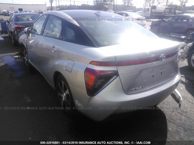 JTDBVRBDXHA003377 - 2017 TOYOTA MIRAI SILVER photo 3