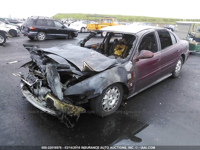 1G4HR54K01U266920 - 2001 BUICK LESABRE LIMITED MAROON photo 2