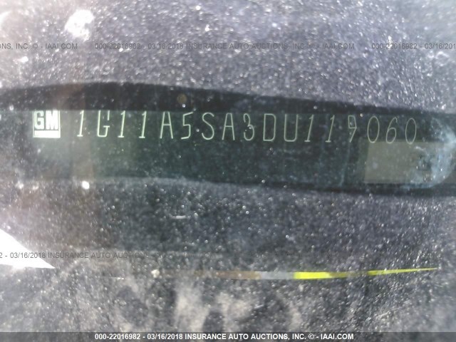 1G11A5SA3DU119060 - 2013 CHEVROLET MALIBU LS BLACK photo 9