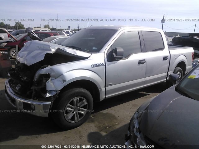 1FTEW1CG0GKD45126 - 2016 FORD F150 SUPERCREW SILVER photo 2