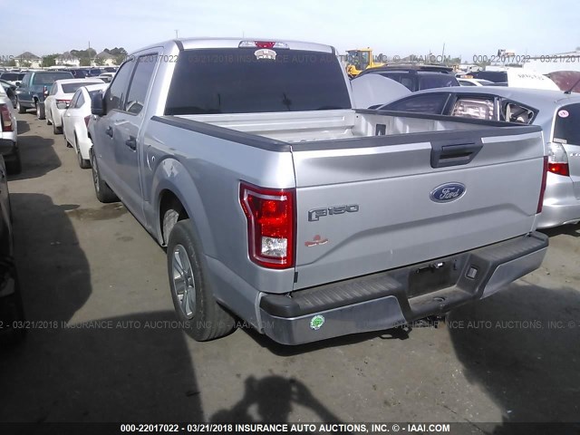 1FTEW1CG0GKD45126 - 2016 FORD F150 SUPERCREW SILVER photo 3