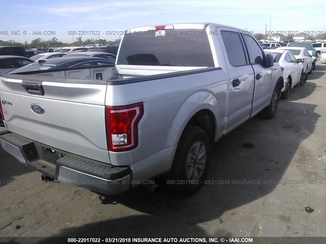 1FTEW1CG0GKD45126 - 2016 FORD F150 SUPERCREW SILVER photo 4