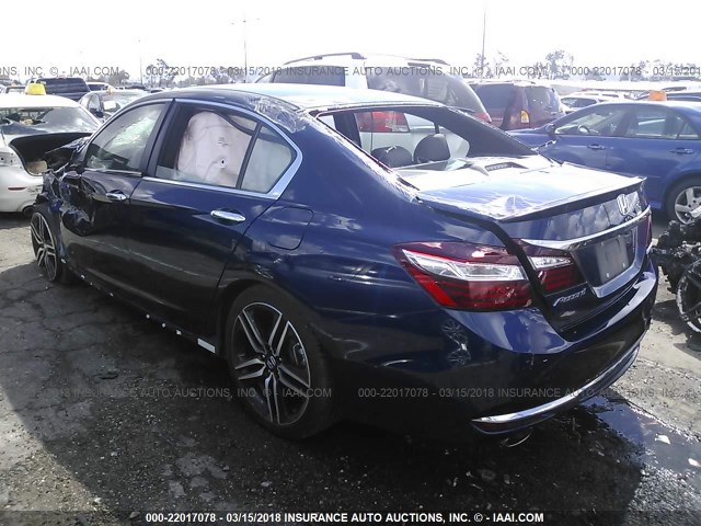 1HGCR2F51HA170604 - 2017 HONDA ACCORD SPORT BLUE photo 3