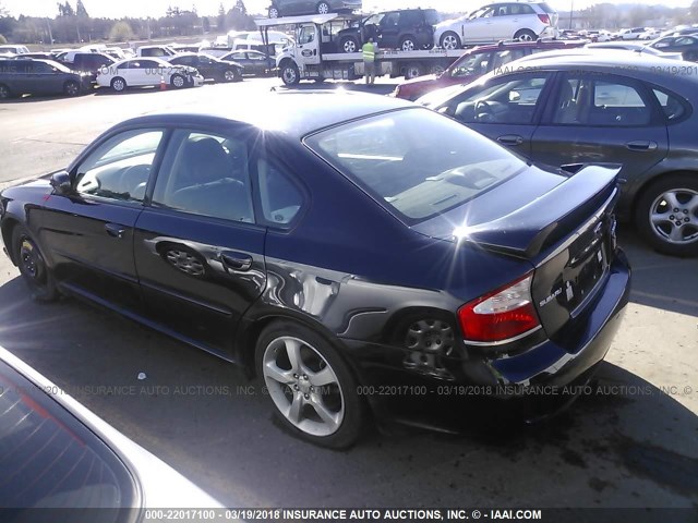 4S3BL616787205159 - 2008 SUBARU LEGACY 2.5I BLACK photo 3