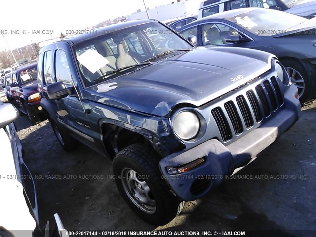 1J4GL48K72W223195 - 2002 JEEP LIBERTY SPORT BLUE photo 1