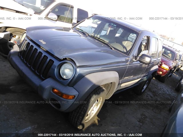 1J4GL48K72W223195 - 2002 JEEP LIBERTY SPORT 蓝色 照片 2