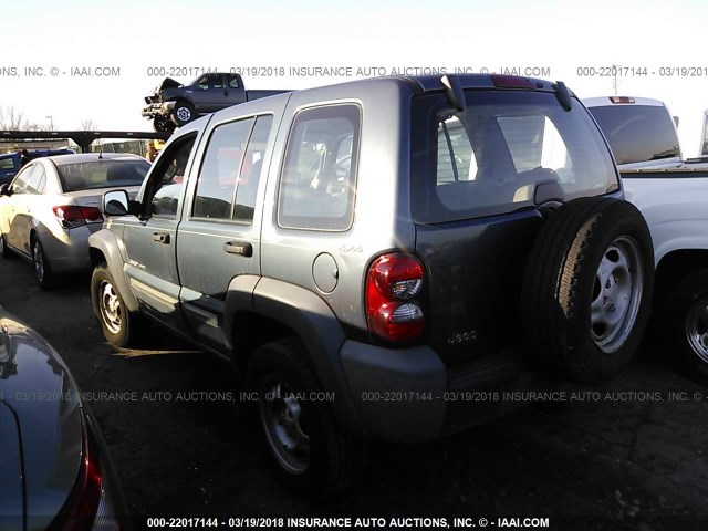 1J4GL48K72W223195 - 2002 JEEP LIBERTY SPORT 蓝色 照片 3