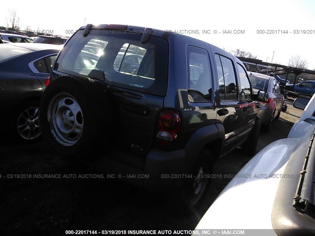 1J4GL48K72W223195 - 2002 JEEP LIBERTY SPORT 蓝色 照片 4