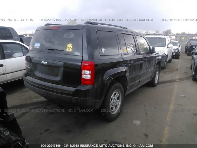 1C4NJRBBXED788419 - 2014 JEEP PATRIOT SPORT BLACK photo 4