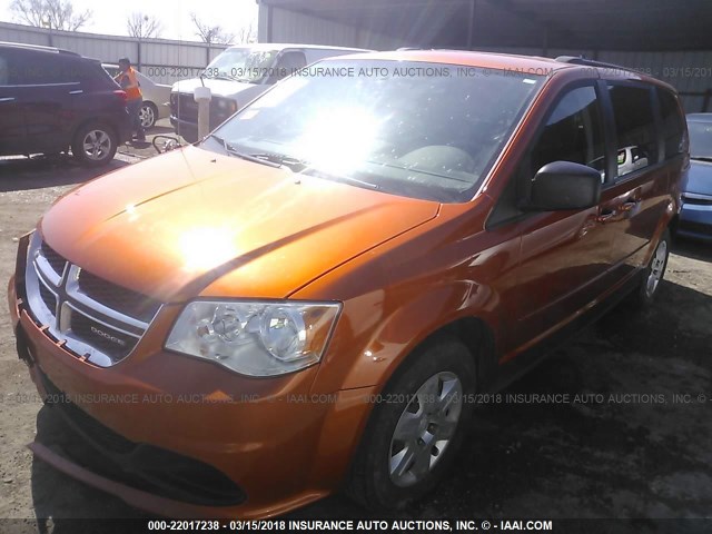 2D4RN4DGXBR711191 - 2011 DODGE GRAND CARAVAN EXPRESS ORANGE photo 2