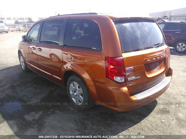 2D4RN4DGXBR711191 - 2011 DODGE GRAND CARAVAN EXPRESS ORANGE photo 3