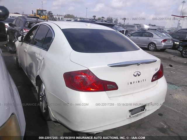 JN1CV6AP2DM306714 - 2013 INFINITI G37 JOURNEY/SPORT WHITE photo 3