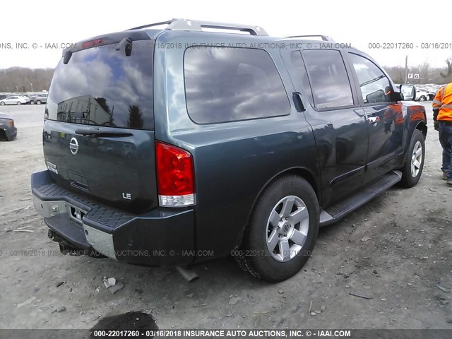 5N1AA08B04N703710 - 2004 NISSAN ARMADA SE/LE GREEN photo 4