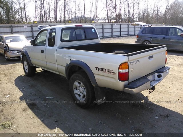 5TEWN72N53Z223944 - 2003 TOYOTA TACOMA XTRACAB GRAY photo 3