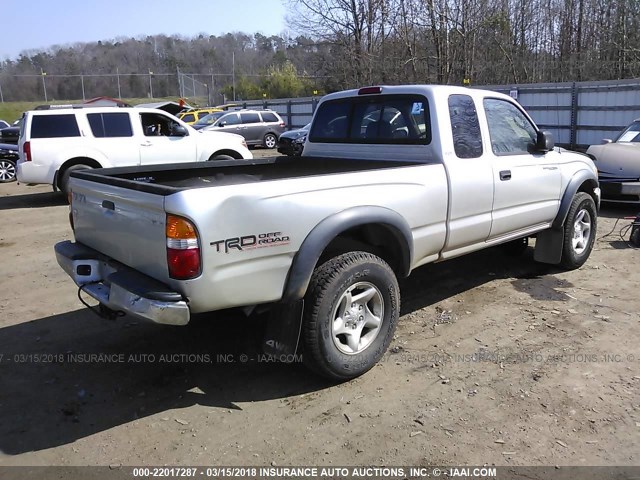 5TEWN72N53Z223944 - 2003 TOYOTA TACOMA XTRACAB GRAY photo 4