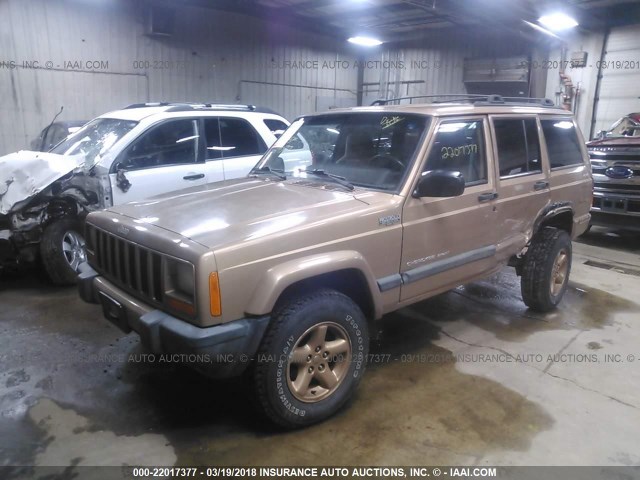 1J4FF48S9YL147136 - 2000 JEEP CHEROKEE SPORT GOLD photo 2