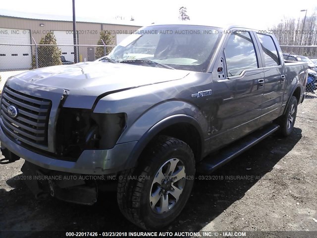 1FTFW1EF5CFC40464 - 2012 FORD F150 SUPERCREW GRAY photo 2