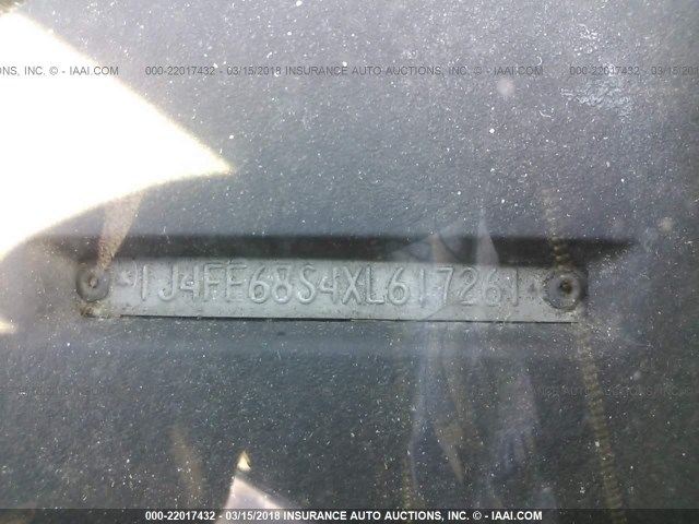 1J4FF68S4XL617261 - 1999 JEEP CHEROKEE SPORT/CLASSIC შავი ფოტო 9