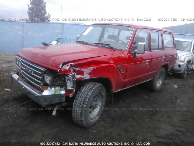 JT3FJ62GXJ0079056 - 1988 TOYOTA LAND CRUISER FJ62 GX RED photo 2