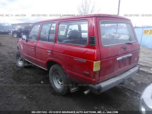 JT3FJ62GXJ0079056 - 1988 TOYOTA LAND CRUISER FJ62 GX RED photo 3