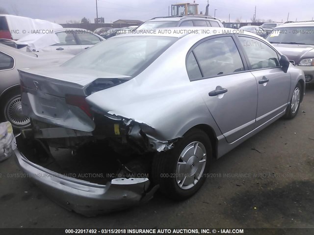 2HGFA16408H103077 - 2008 HONDA CIVIC DX-G SILVER photo 4