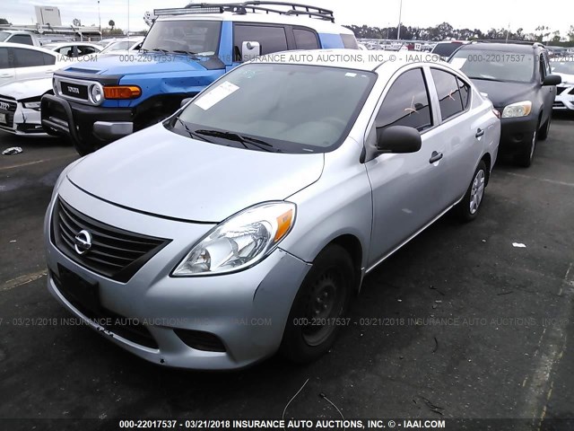 3N1CN7AP4EL865361 - 2014 NISSAN VERSA S/S PLUS/SV/SL SILVER photo 2