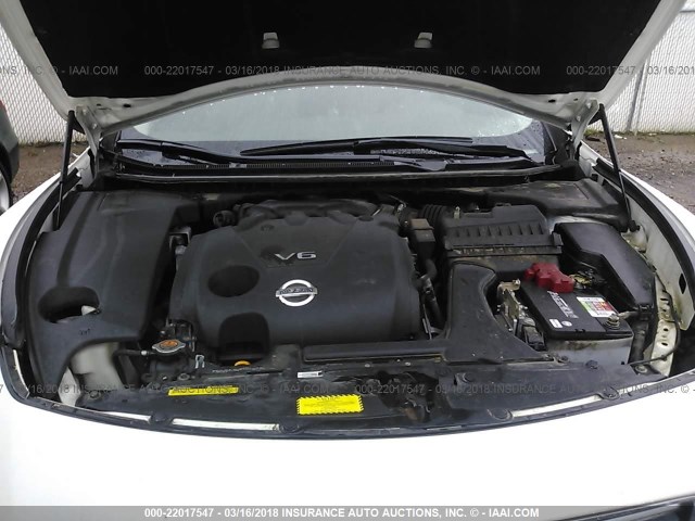 1N4AA5AP8CC863812 - 2012 NISSAN MAXIMA S/SV WHITE photo 10