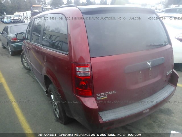 2D8HN44E99R515682 - 2009 DODGE GRAND CARAVAN SE RED photo 3