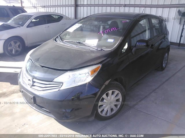 3N1CE2CP5EL408722 - 2014 NISSAN VERSA NOTE S/S PLUS/SV/SL BLACK photo 2
