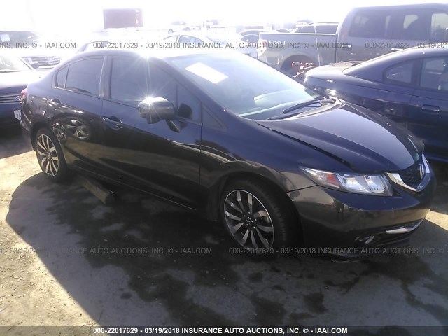 2HGFB2F98EH515077 - 2014 HONDA CIVIC EXL BROWN photo 1