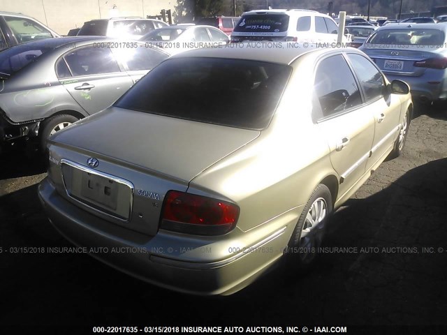 KMHWF35H24A004605 - 2004 HYUNDAI SONATA GLS/LX GOLD photo 4