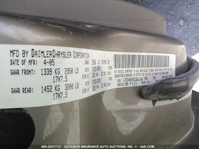 1J4GS48K05C665146 - 2005 JEEP GRAND CHEROKEE LAREDO/COLUMBIA/FREEDOM 金色 照片 9