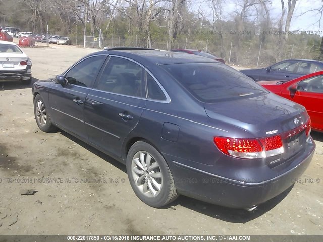 KMHFC46F36A043251 - 2006 HYUNDAI AZERA SE/LIMITED BLUE photo 3