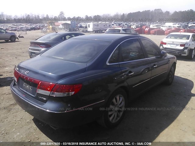 KMHFC46F36A043251 - 2006 HYUNDAI AZERA SE/LIMITED BLUE photo 4